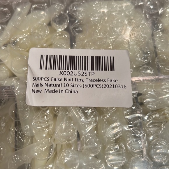 500pcs False Nail Tips 10 Sizes Traceless Square Coffin French Stiletto, Natural - Picture 5 of 5